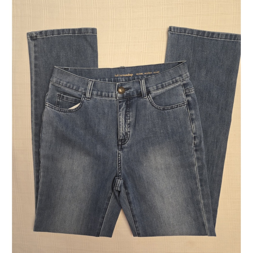 Soft Surroundings High Rise Straight Leg Jeans Women's Size 8 - 30" Inseam Soft